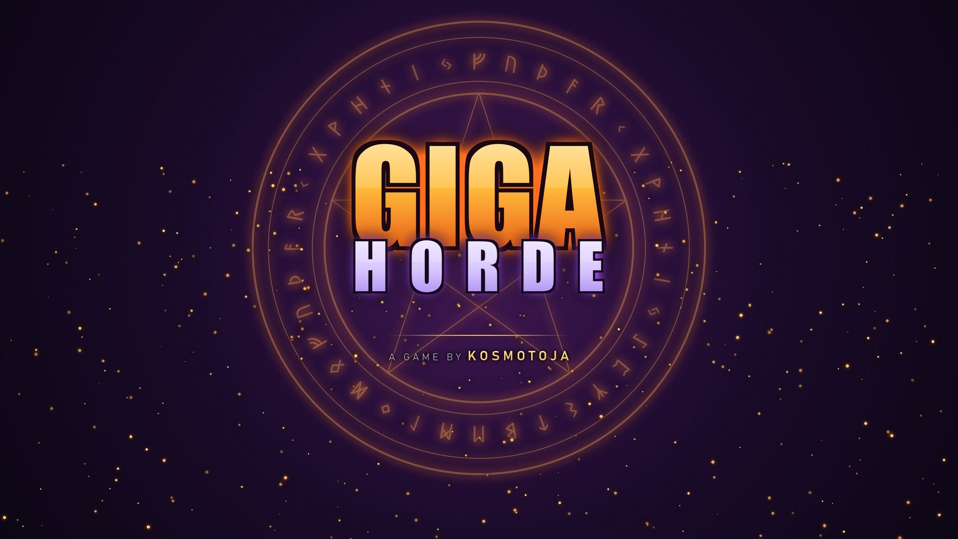 Emblemat Gigahorde: runiczny krąg z tytułem gry
